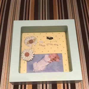 “Jesus loves me” blue photo picture frame